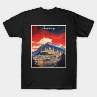 Salzburg Austria Vintage Travel Retro Tourism T-Shirt